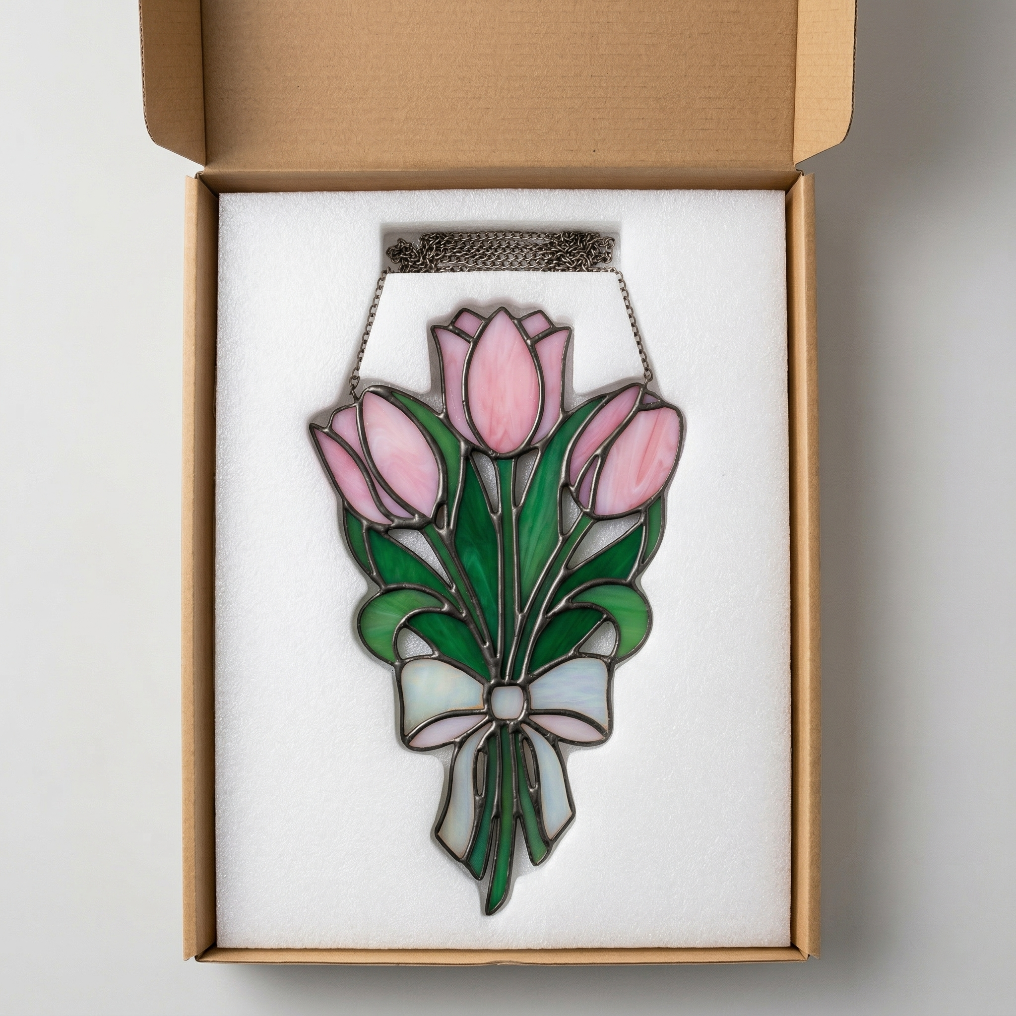 Stained Glass Tulip Bouquet Suncatcher