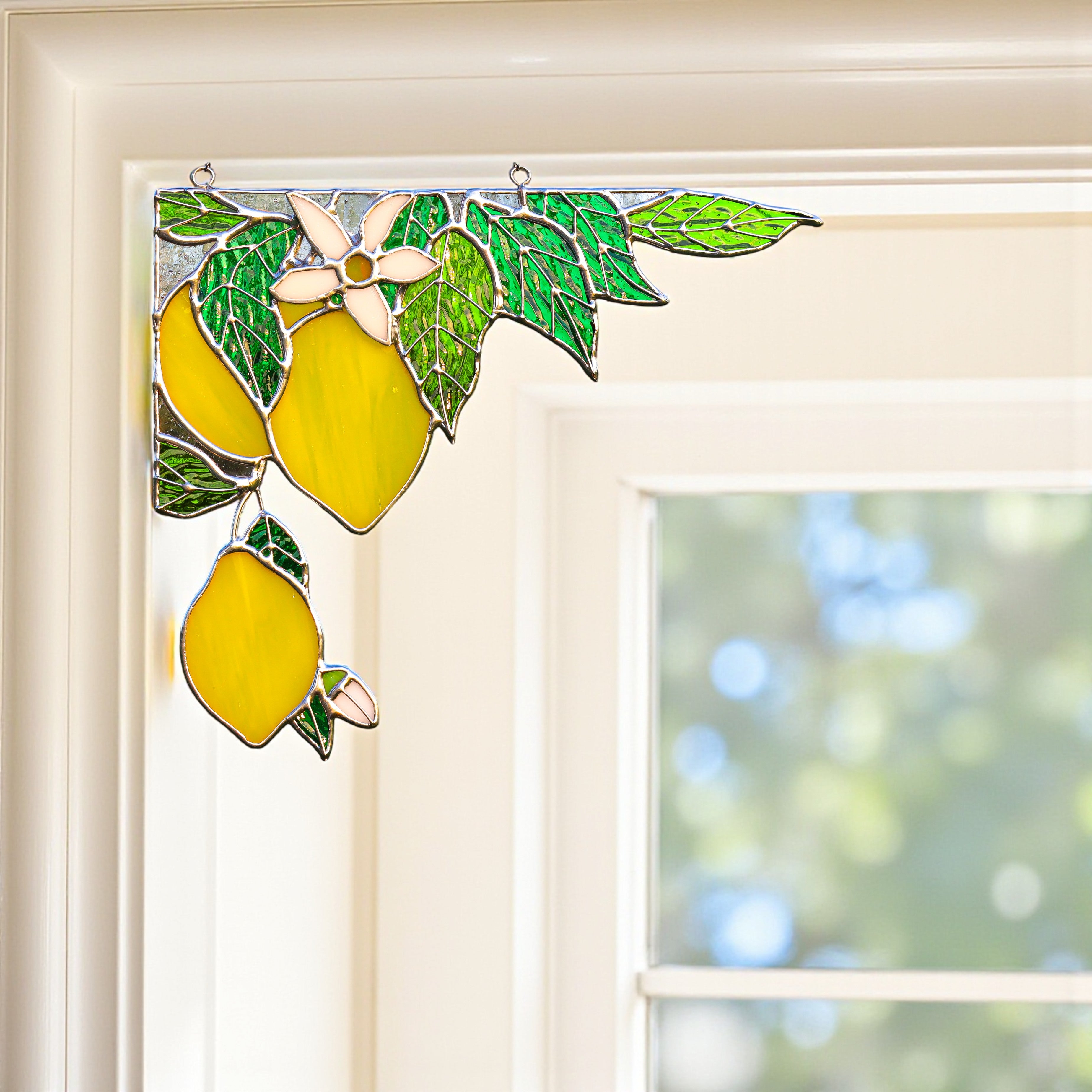 Stained Glass Lemon Window Corner