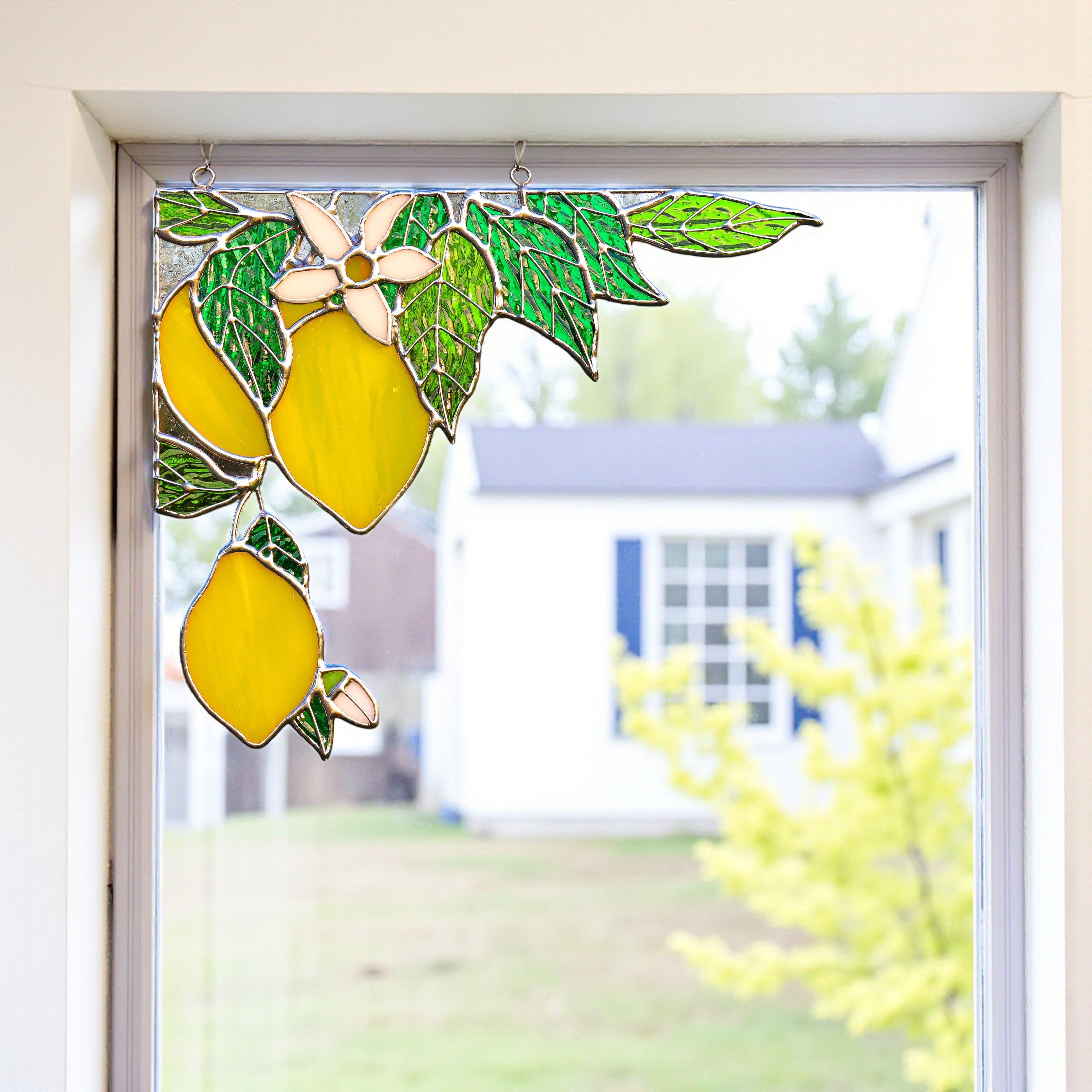 Stained Glass Lemon Window Corner