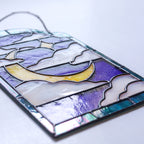 Stained Glass Crescent Moon Suncatcher