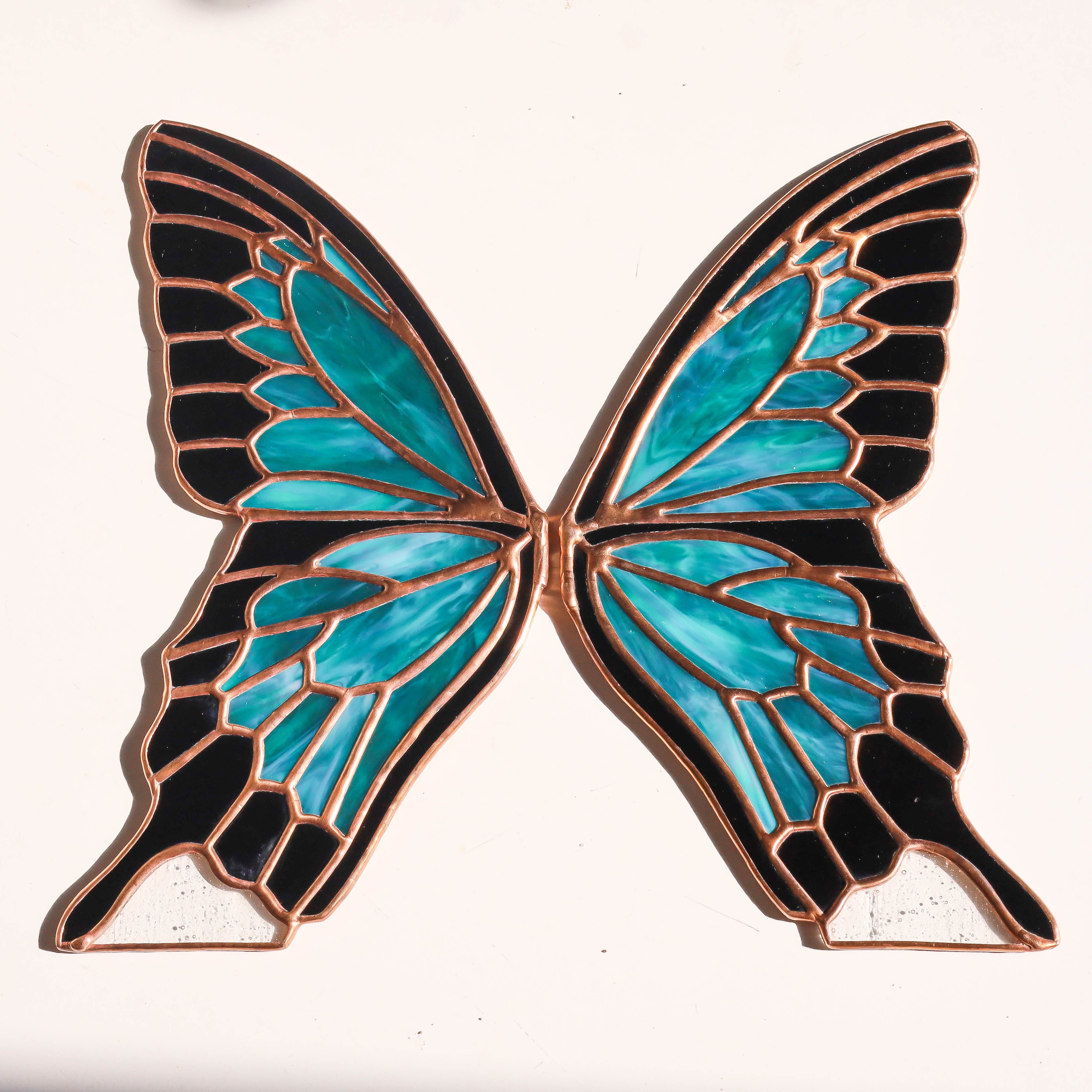 Stained Glass Papilio Ulysses Bookends