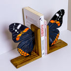 Stained Glass Red Admiral Bookends