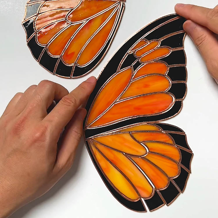 Stained Glass Monarch Butterfly Bookends