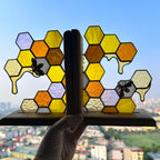 Stained Glass Honeycomb Bookends