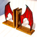 Stained Glass Dragon Wing Bookends