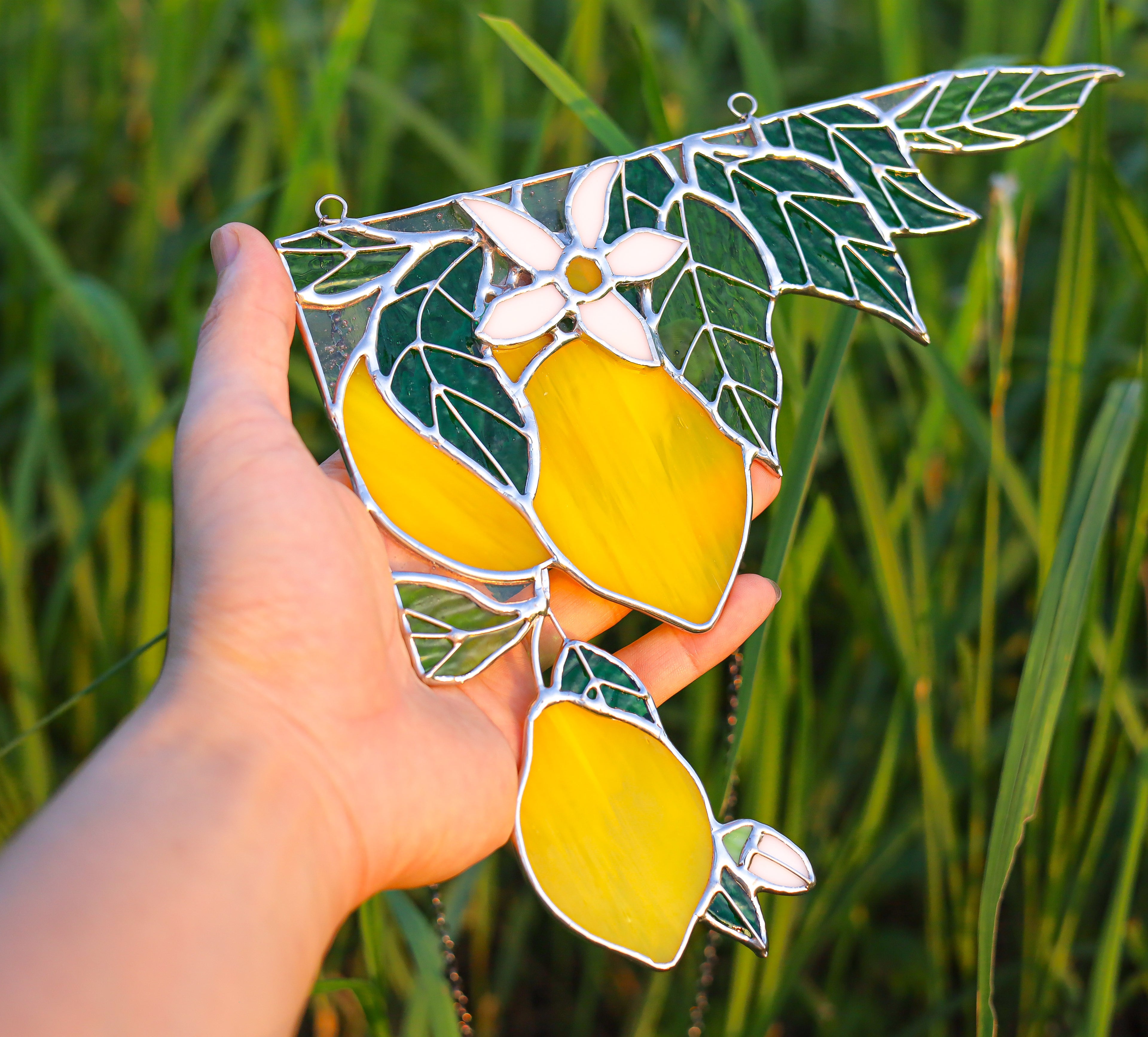 Stained Glass Lemon Window Corner