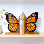 Stained Glass Monarch Butterfly Bookends