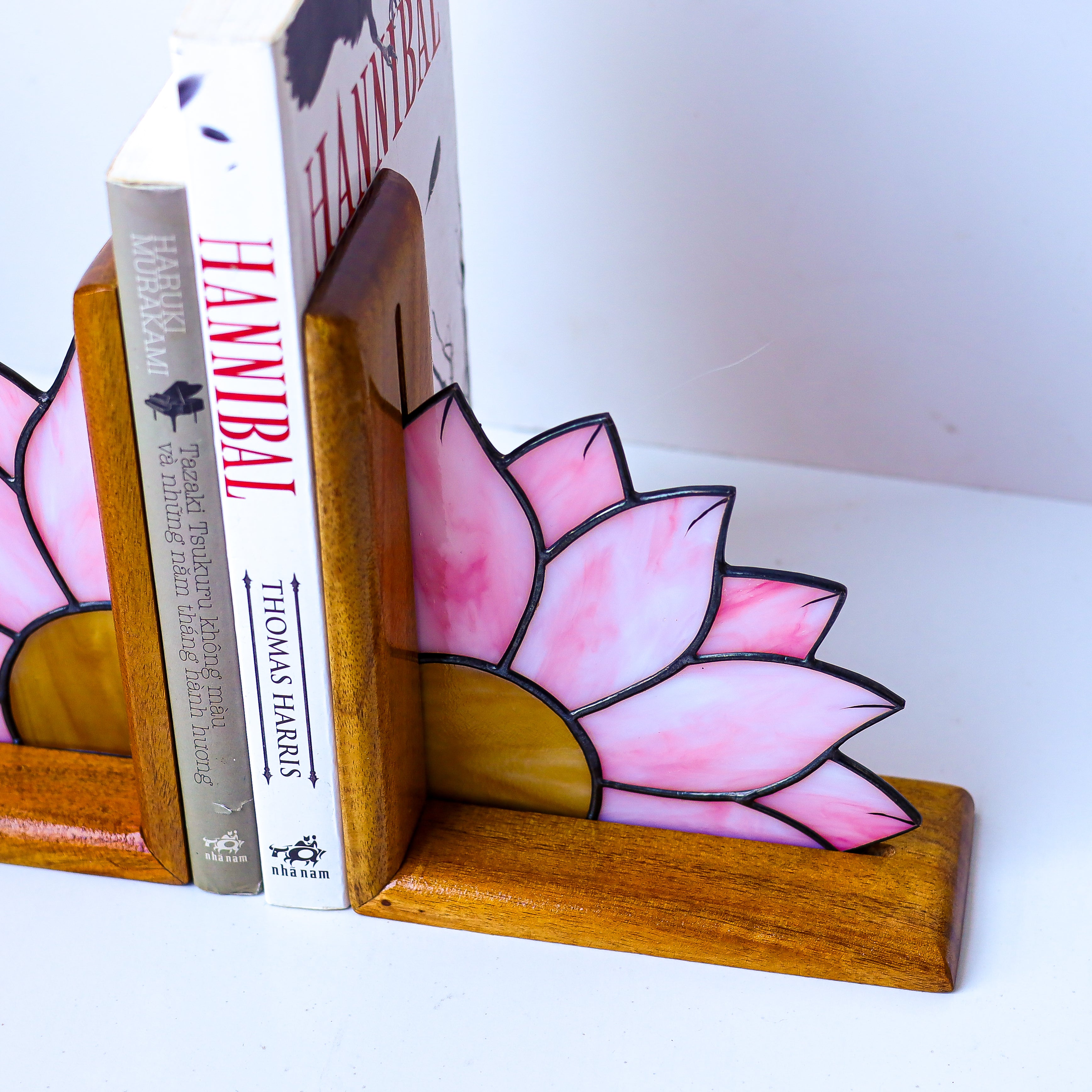 Stained Glass Sunflower Bookends