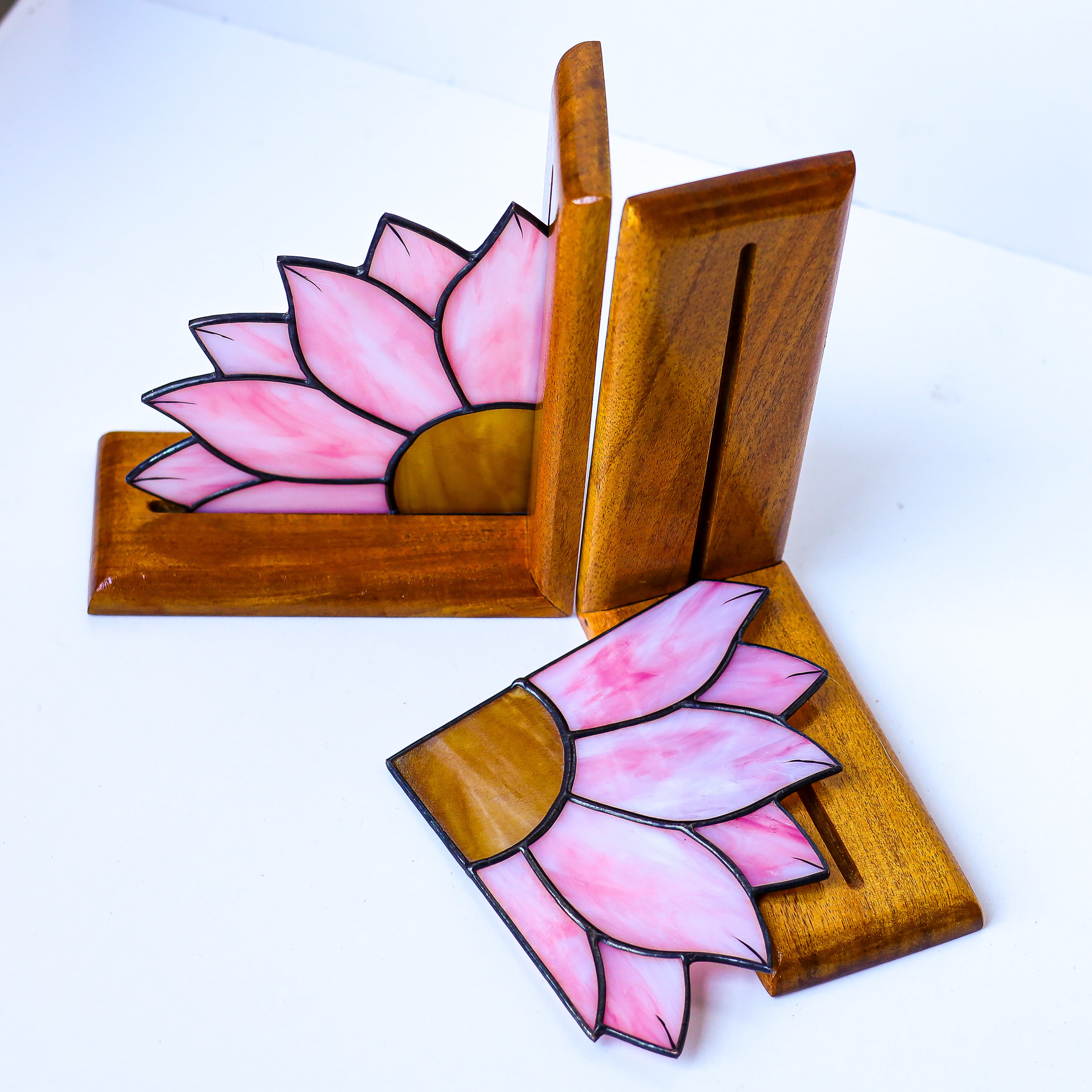 Stained Glass Sunflower Bookends