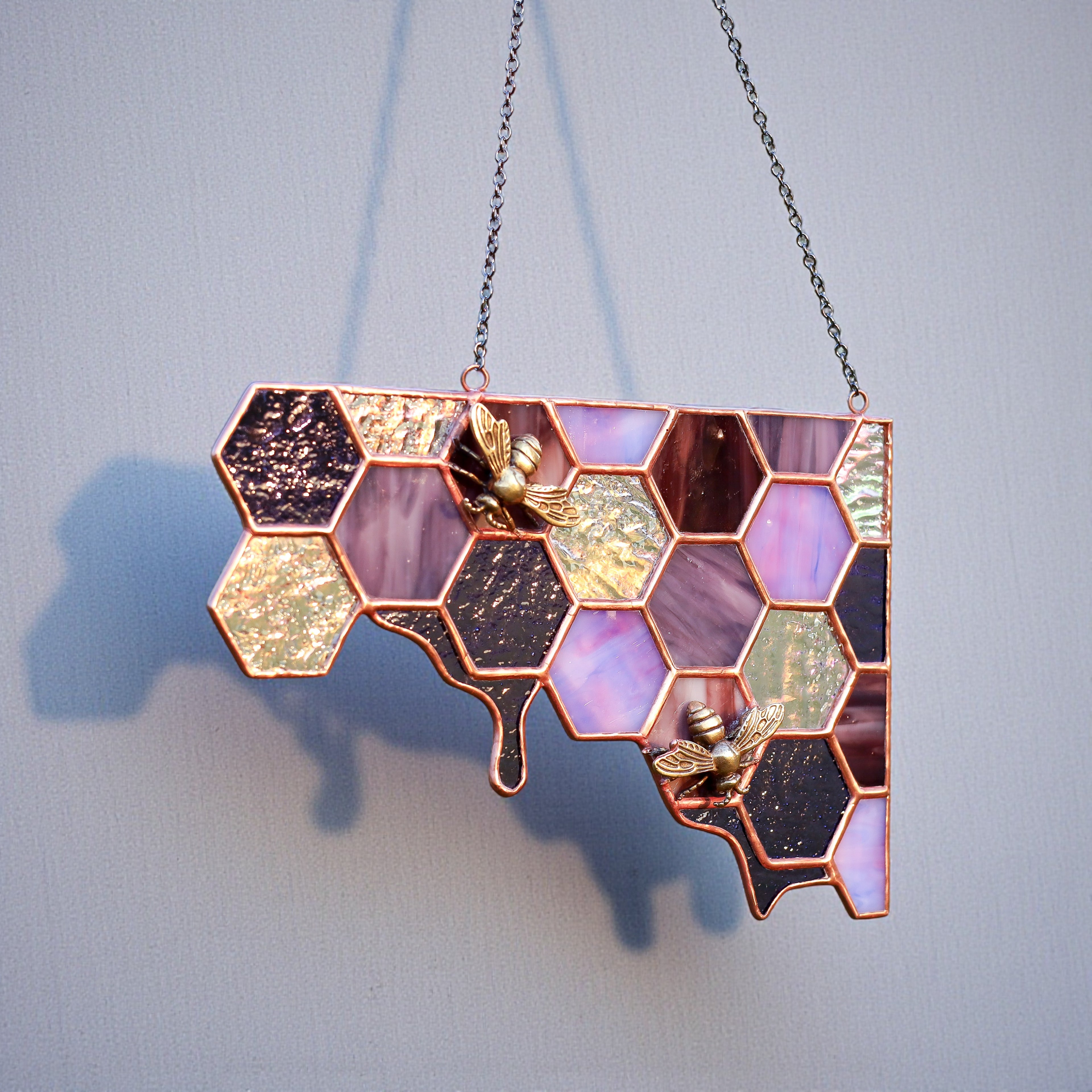 Purple Honeycomb Window Corner