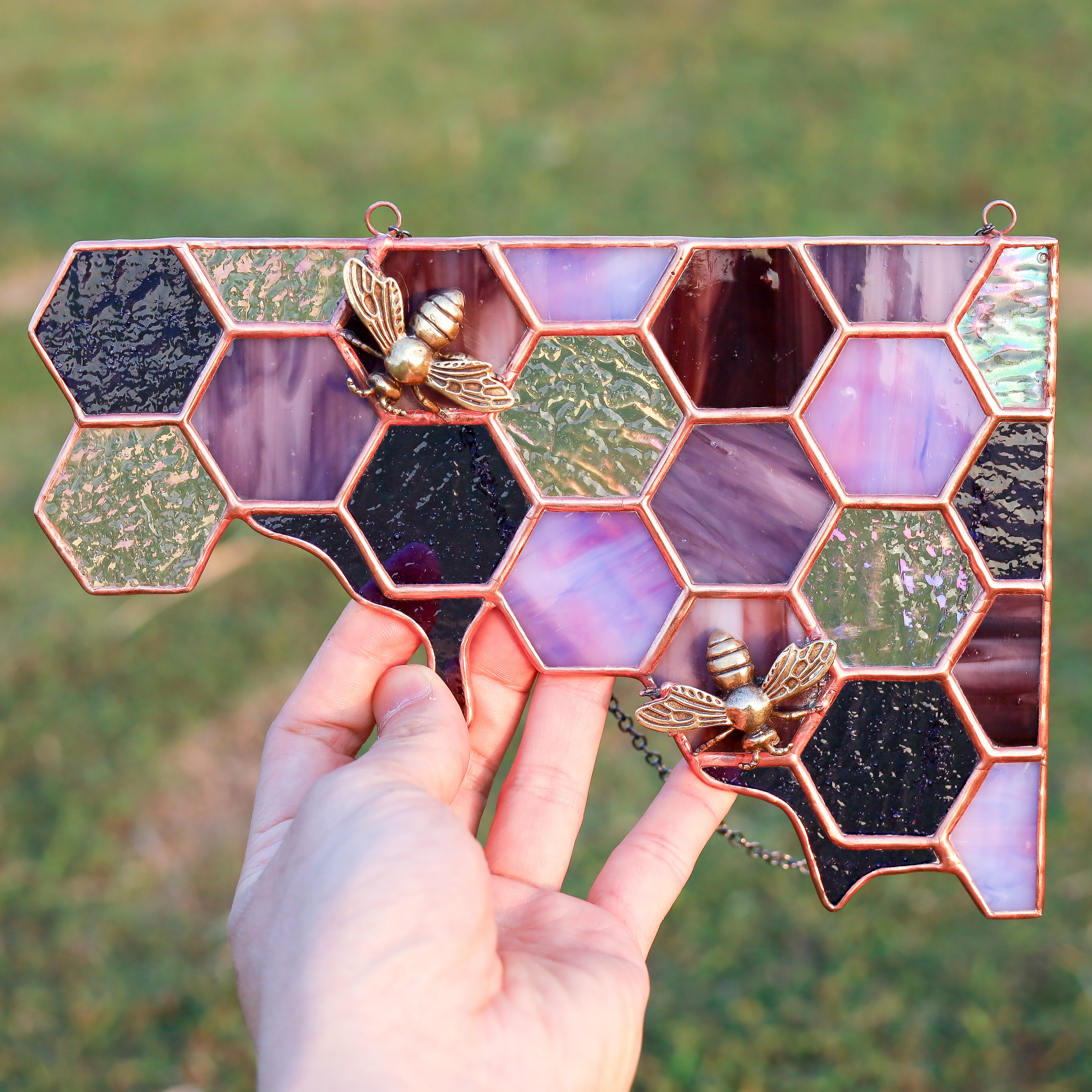 Purple Honeycomb Window Corner