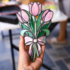 Stained Glass Tulip Bouquet Suncatcher