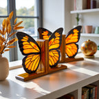 Stained Glass Monarch Butterfly Bookends
