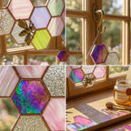 Stained Glass Honeycomb Suncatcher