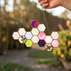 Stained Glass Honeycomb Suncatcher