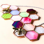 Stained Glass Honeycomb Suncatcher