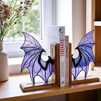Stained Glass Bat Wings Bookends