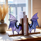 Stained Glass Bat Wings Bookends