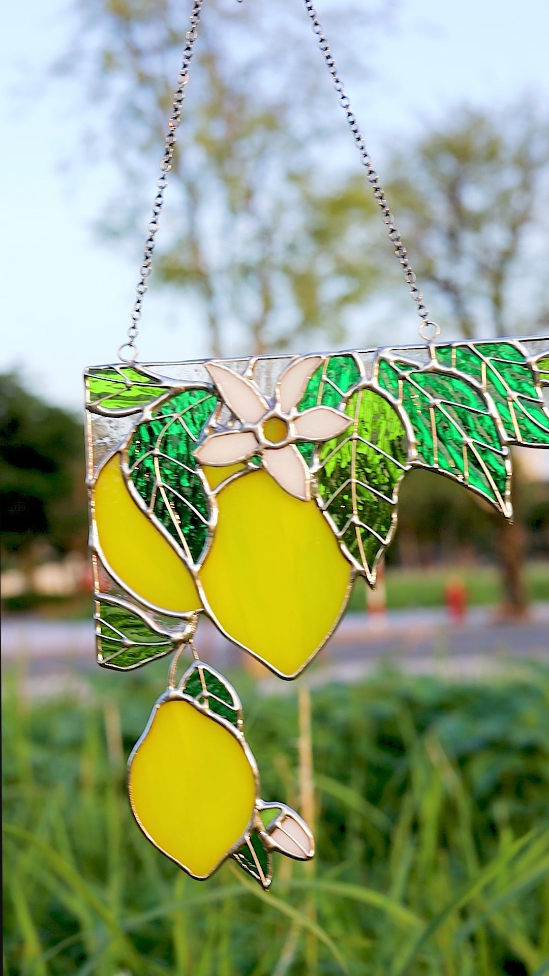 Stained Glass Lemon Window Corner