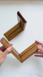 Slotted Solid Wood Bookend Bases for Stained Glass Art