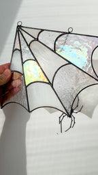 Stained Glass Spiderweb Window Corner Suncatcher