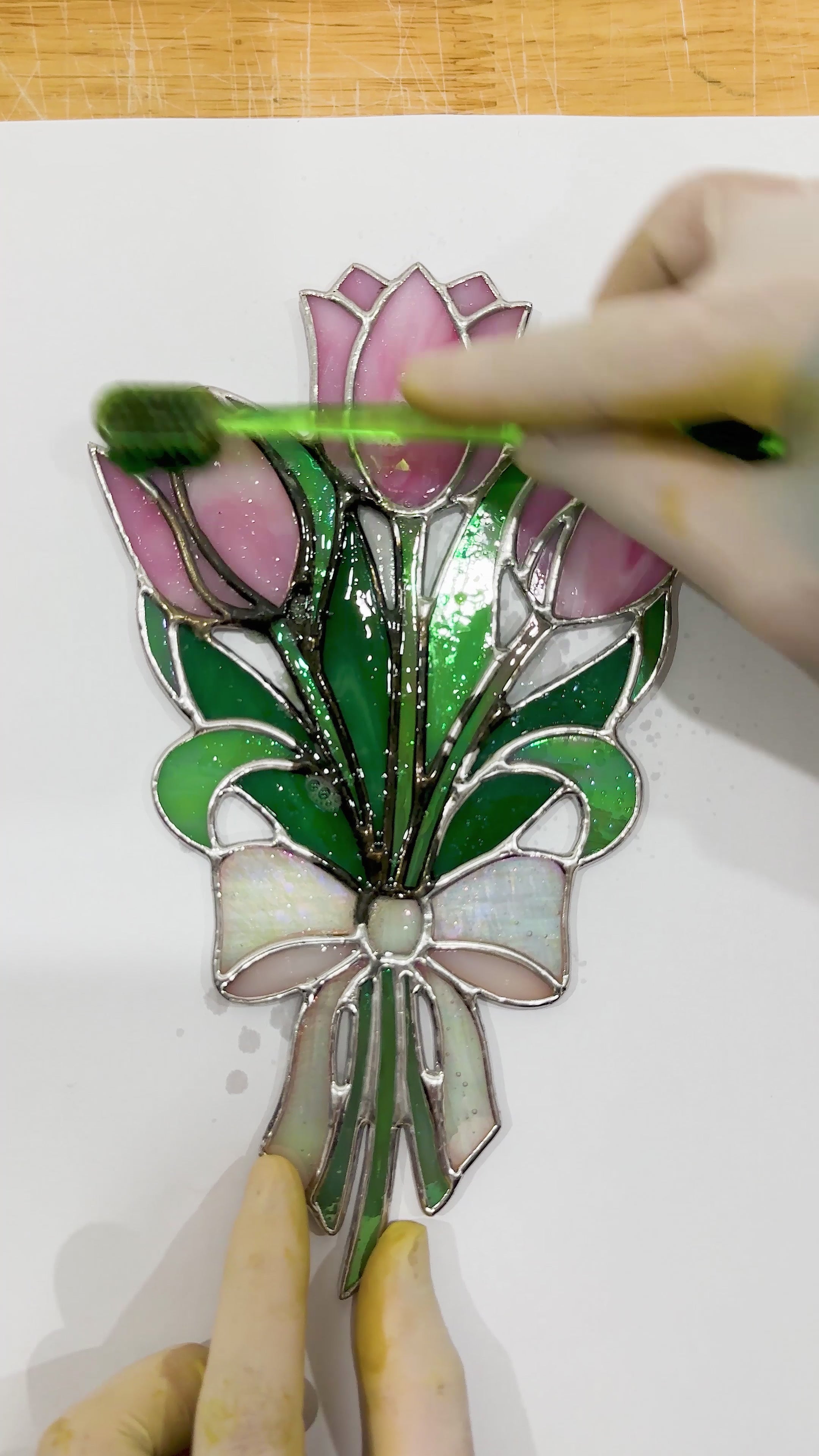 Stained Glass Tulip Bouquet Suncatcher