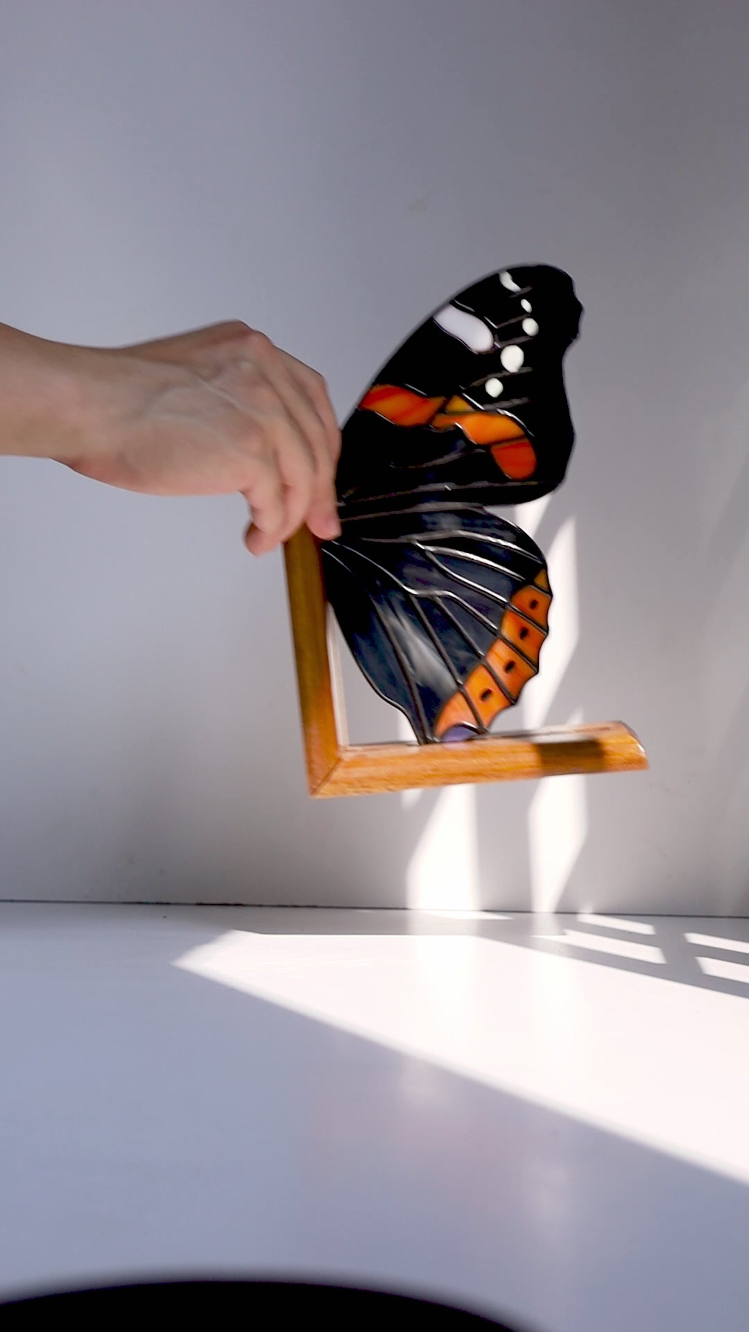 Stained Glass Red Admiral Bookends