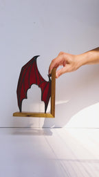 Stained Glass Dragon Wing Bookends