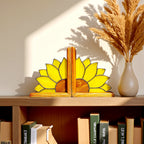 Stained Glass Sunflower Bookends