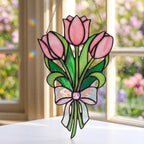 Stained Glass Tulip Bouquet Suncatcher Pattern PDF
