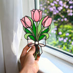 Stained Glass Tulip Bouquet Suncatcher