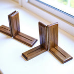 Slotted Solid Wood Bookend Bases for Stained Glass Art